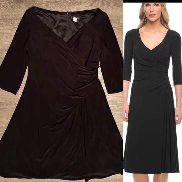 LA FEMME 30069
Size 20 
Black Dress faux wrap bodice - Picture 6 of 12